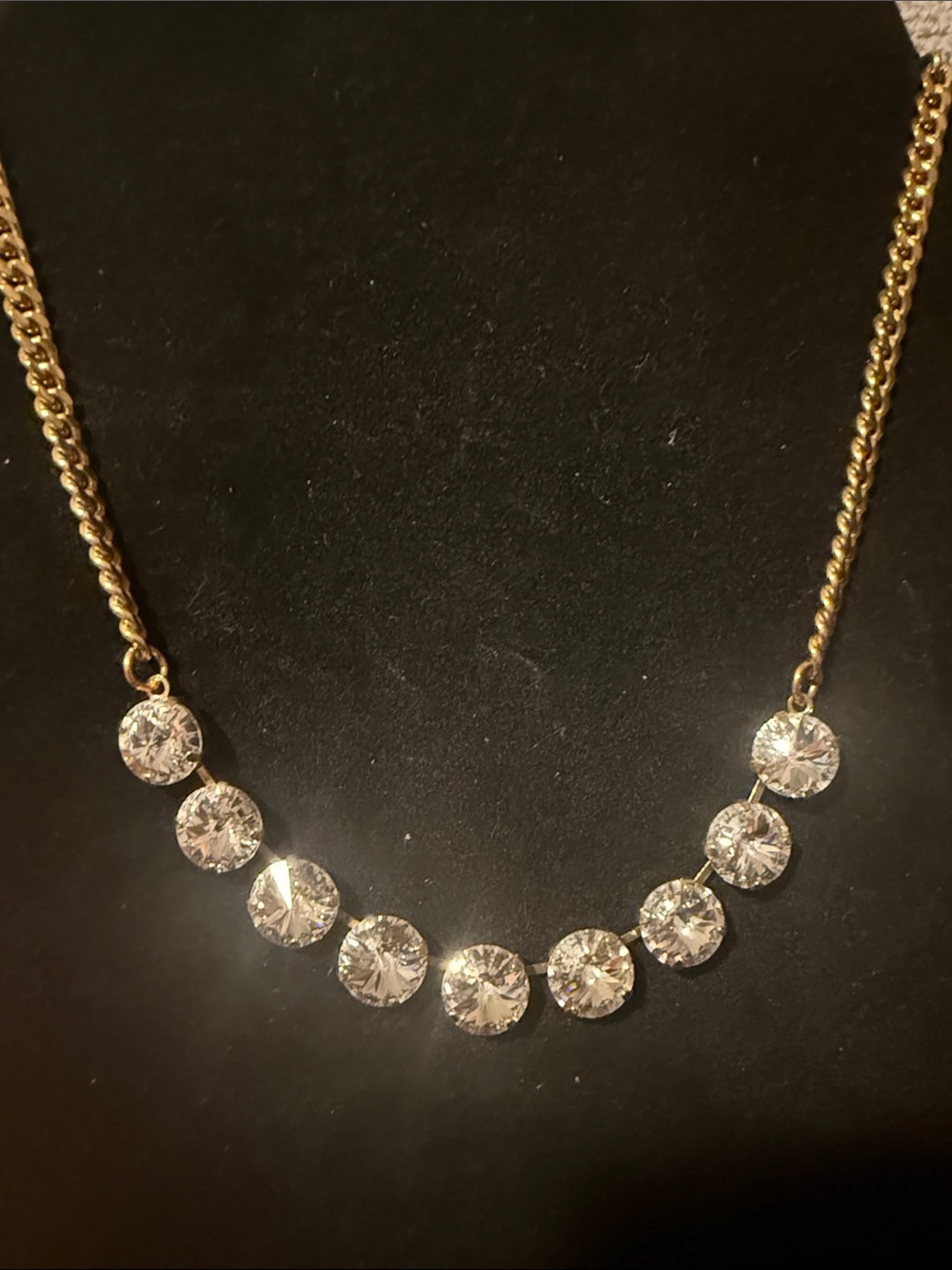 Gold-Tone Crystal Station Necklace